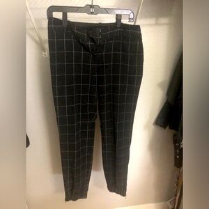 Black stripe ankle length dress pants